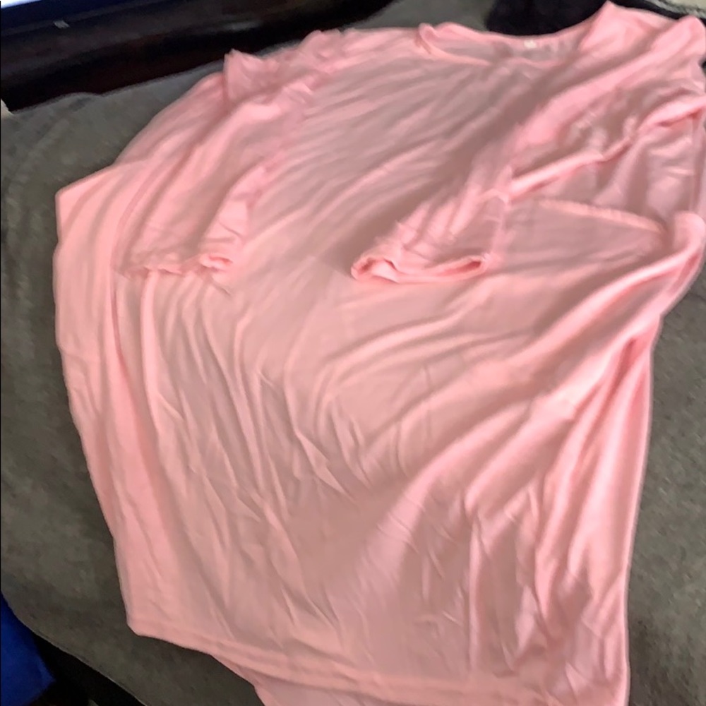 Pink dress (cotton) with pockets and long sleeve
